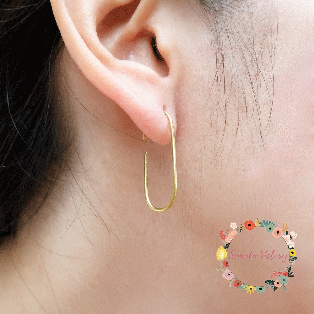 Senada Victory Anting Kawat Tembaga Anting Wanita Kekinian Aksesoris Fashion