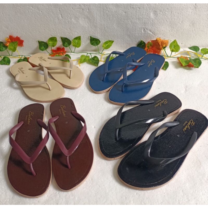 (BASIC)Sandal Japit Jelly Wanita Casual Boloni Sendal Cewek Doff Polos Alas Karet Nyaman