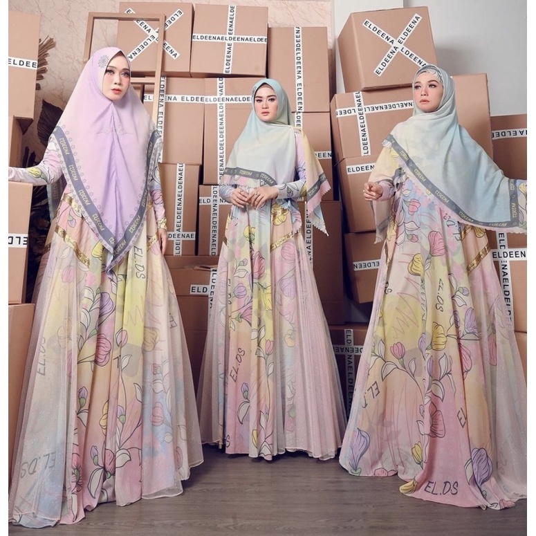 ELDENA ADELIA PASHA SYARI SET KHIMAR ALLSIZE GAMIS ALLSIZE