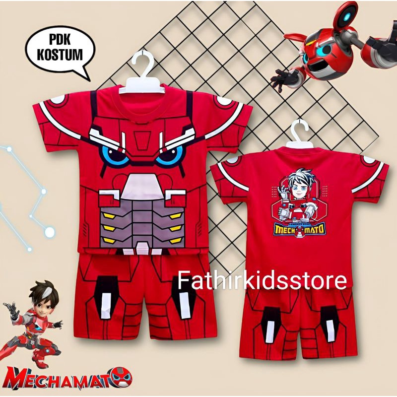 BISA COD SETELAN ANAK PENDEK KOSTUM MECHAMATO USIA 1-10THN/SETELAN TAYO BIRU /TOPI TAYO KEREN