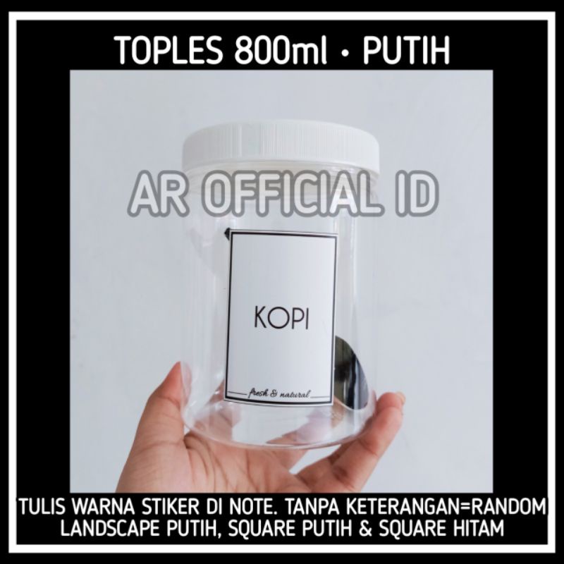 800ml PUTIH • TOPLES BUMBU DAPUR FREE SENDOK+ STIKER