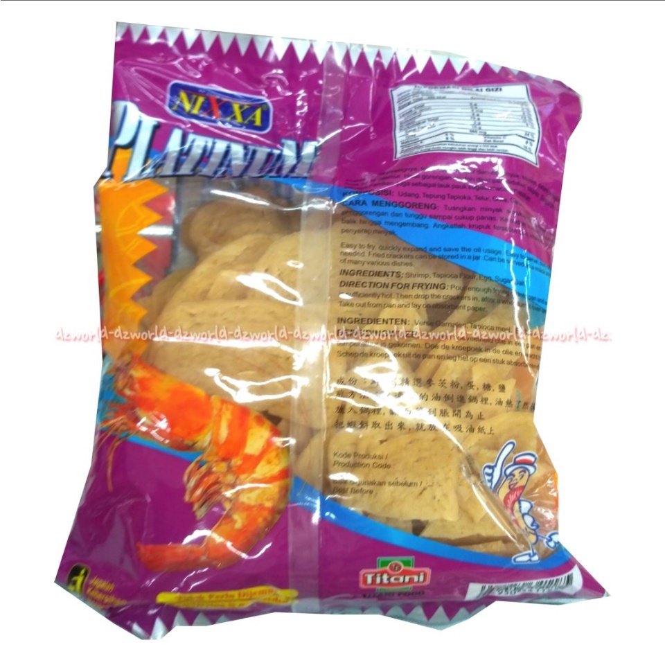 Krupukku Nixxa Platinum 500gr Kerupuk Kerupuk Udang Shrimp Crackers Krupuk Ku Nixka Platinum Shrimps