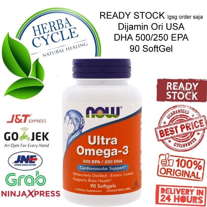 Now Food Ultra Omega 3 500 EPA/250 DHA 90 Softgels Now Omega3 Ori USA