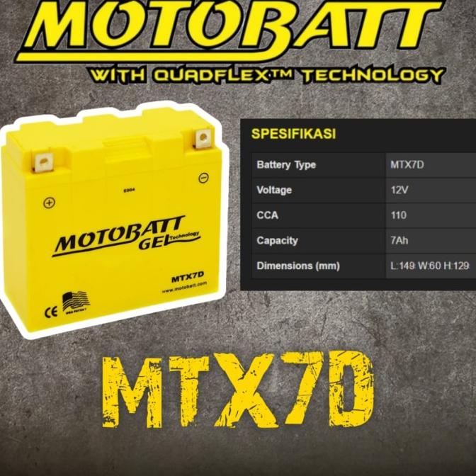 Mtx7D Motobatt Aki Kering Motor Honda Tiger 2000 Murah
