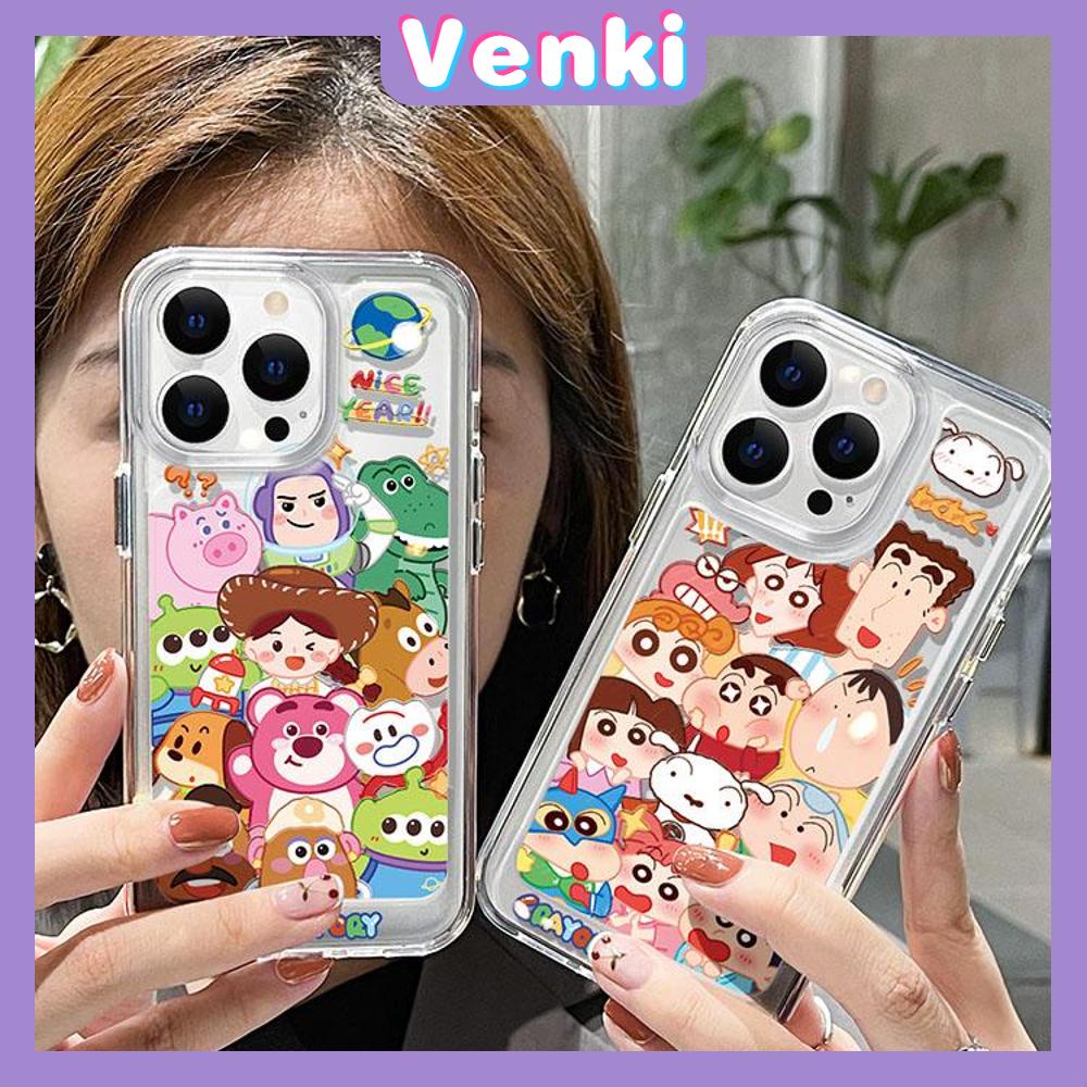 iPhone Case High Quality HD Transparent Acrylic Hard Case Cartoon Cute Metal Button Camera Protection Shockproof Compatible For iPhone 14 13 12 11 Pro Pro Max 7 8 Plus XR