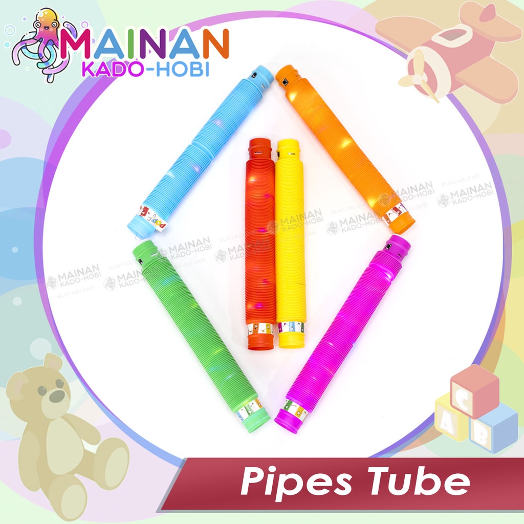 MAINAN ANAK EDUKASI TABUNG STIK PIPA LAMPU LIGHT UP POP PIPES TUBE