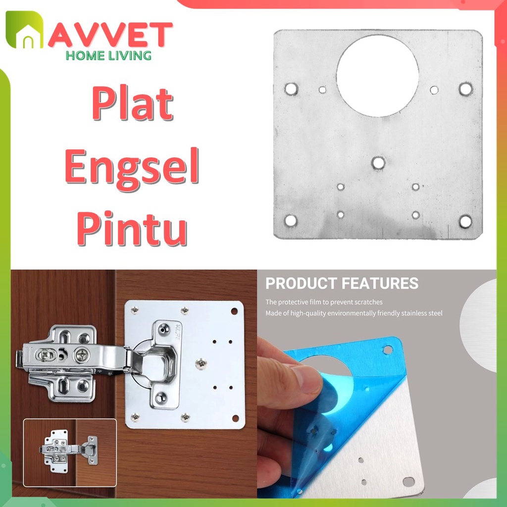 AVVET Plat Perbaikan Engsel Pintu Lemari/Plat Engsel Pintu Kabinet/Plat Perbaikan Engsel