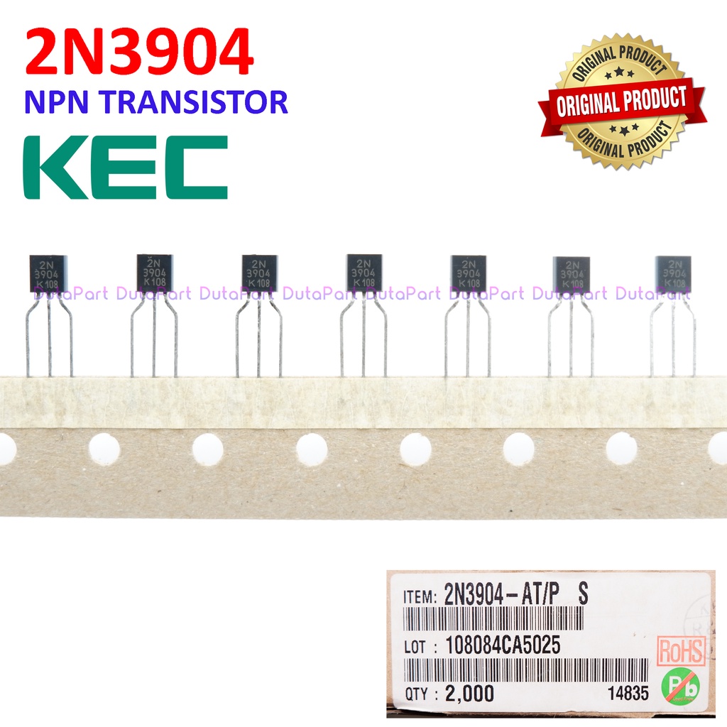 2N3904 ORIGINAL KEC KOREA NPN Transistor 40V 0.2A 200mA 2N 3904 TO-92