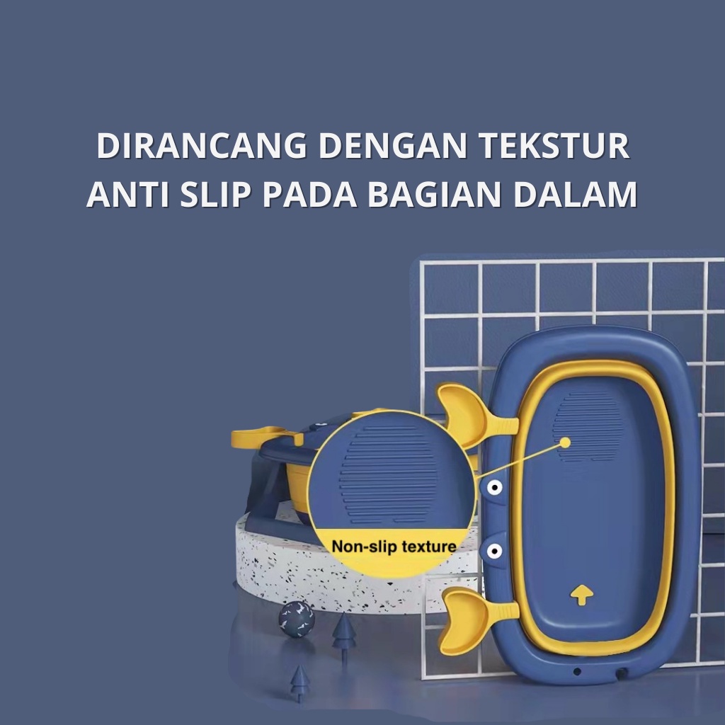 KIDDAILY Bak Mandi Bayi Baby Bathtub Kolam Mandi Bayi Portable Bak Mandi Lipat