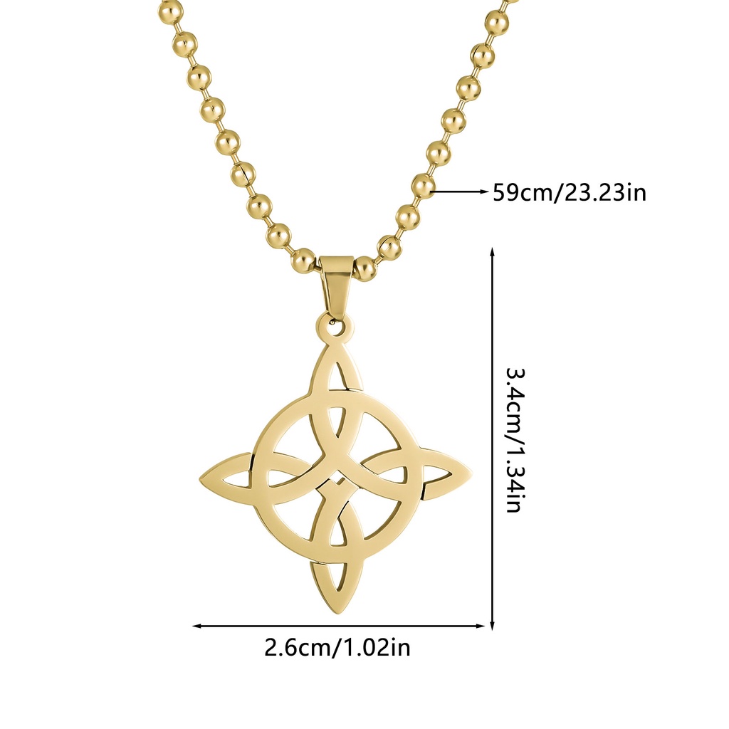 Kalung Geometri Simpul Seltik Penyihir Stainless Steel Witchcraft Pria Wanita Wicca Kalung Perhiasan Penyihir
