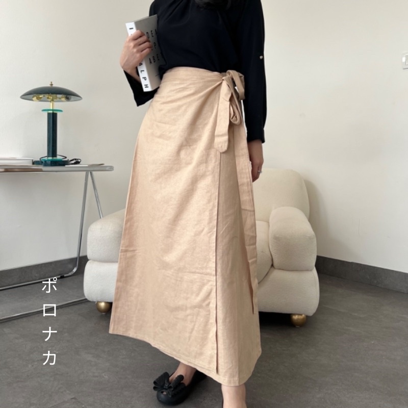 PORONAKA - RYU Linen Maxi Wrap Skirt | Rok Lilit Premium