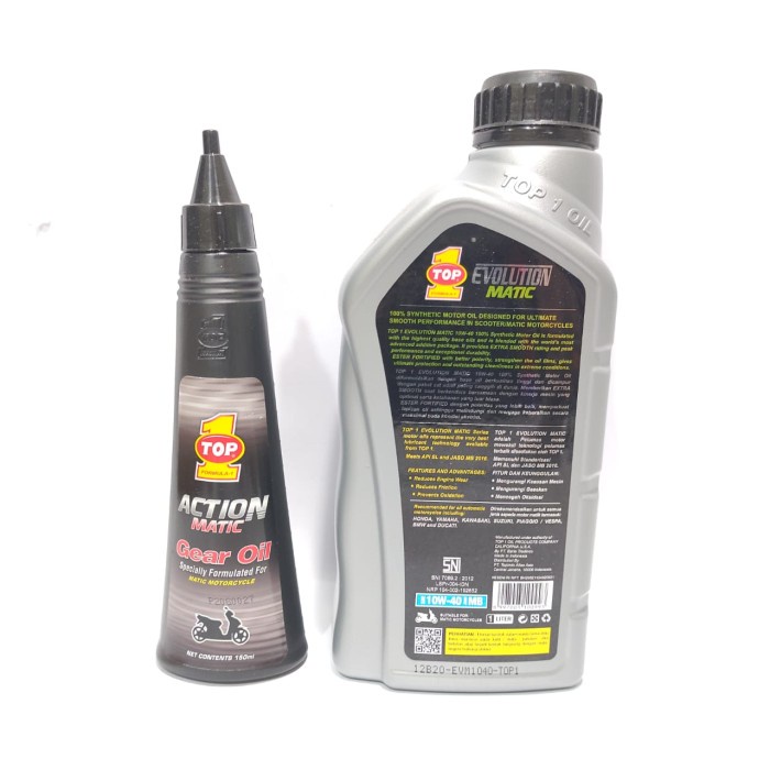 Paket Oli Top 1 Evolution Matic 10W40 1L Dan Gardan Vario 150 Nmax Pcx #Original
