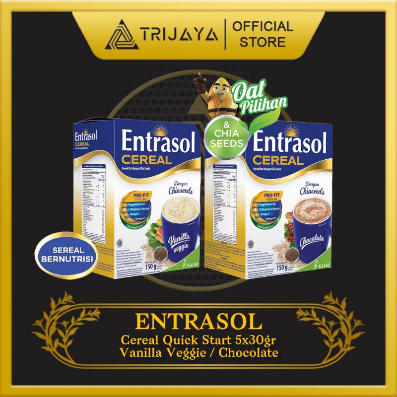 

Entrasol QuickStart with Chia Seeds / Cereal Oat Quick Start Vanilla Veggie & Chocolate 5 x 30 gr