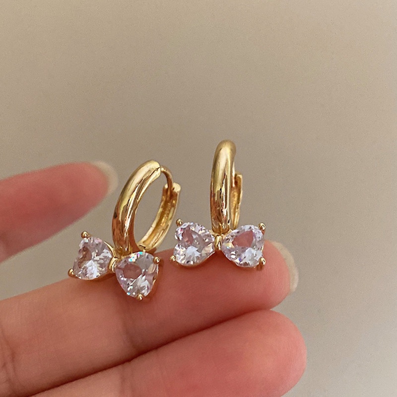 Aksesoris Anting Busur Zirkon Busur Anting Halus Retro