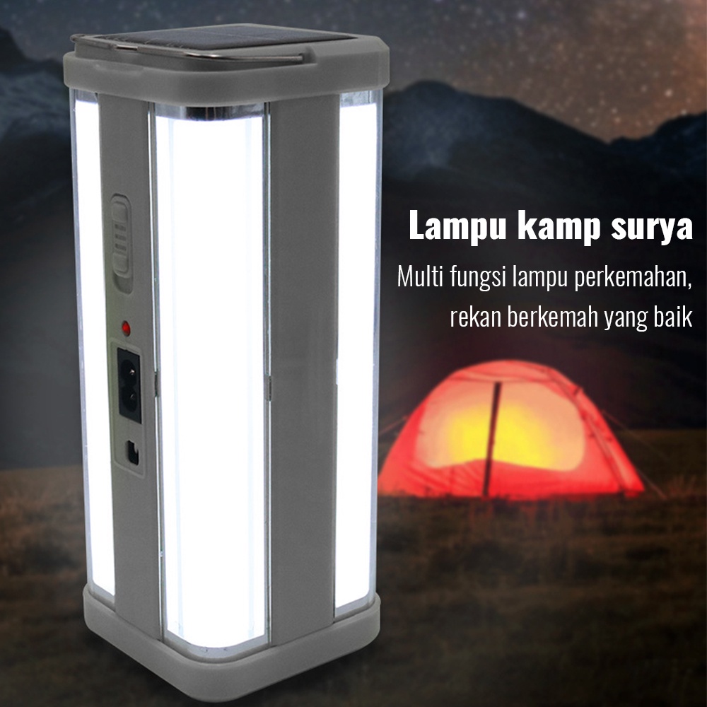 Lentera Emergency 4 Sisi/40watt PUSH ON YG-7977/lampu berkemah di luar ruangan/lampu surya portabel/Lampu Solar Emergency/lampu berkemah/Anbolt Lampu Emergency/Solar Anbolt Camping Tetap Nyala Lama Walau Listrik