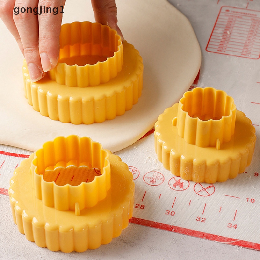 Ggg 3Pcs /Set Cetakan Biskuit Bulat Fondant Pastry Cutter Alat Baking Cookies Mold ID