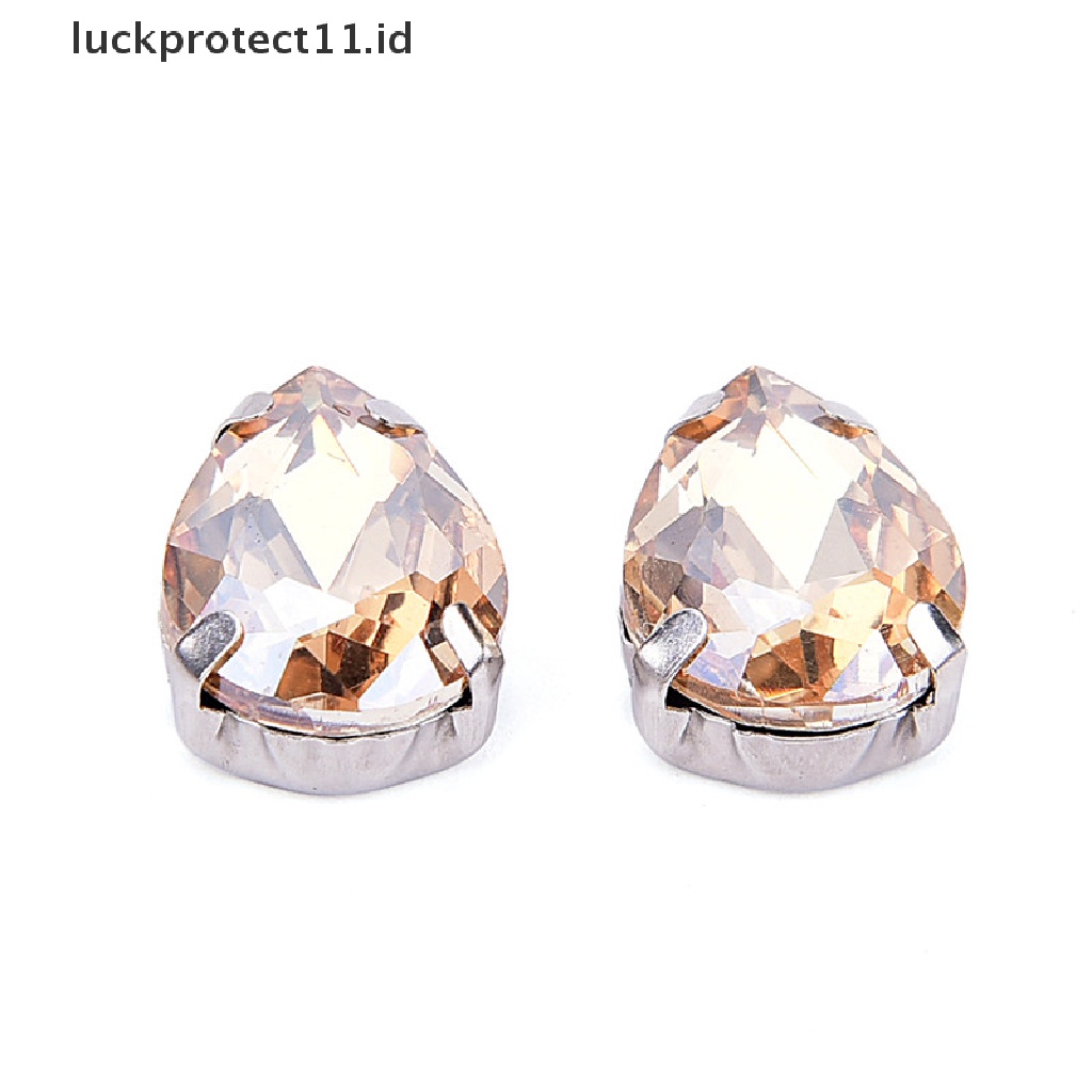 /Fashion Hot// Fashion// 50x Tetes Air Kaca Berlian Imitasi DIY Aksesoris Pakaian Aplikasi Jahit Di.