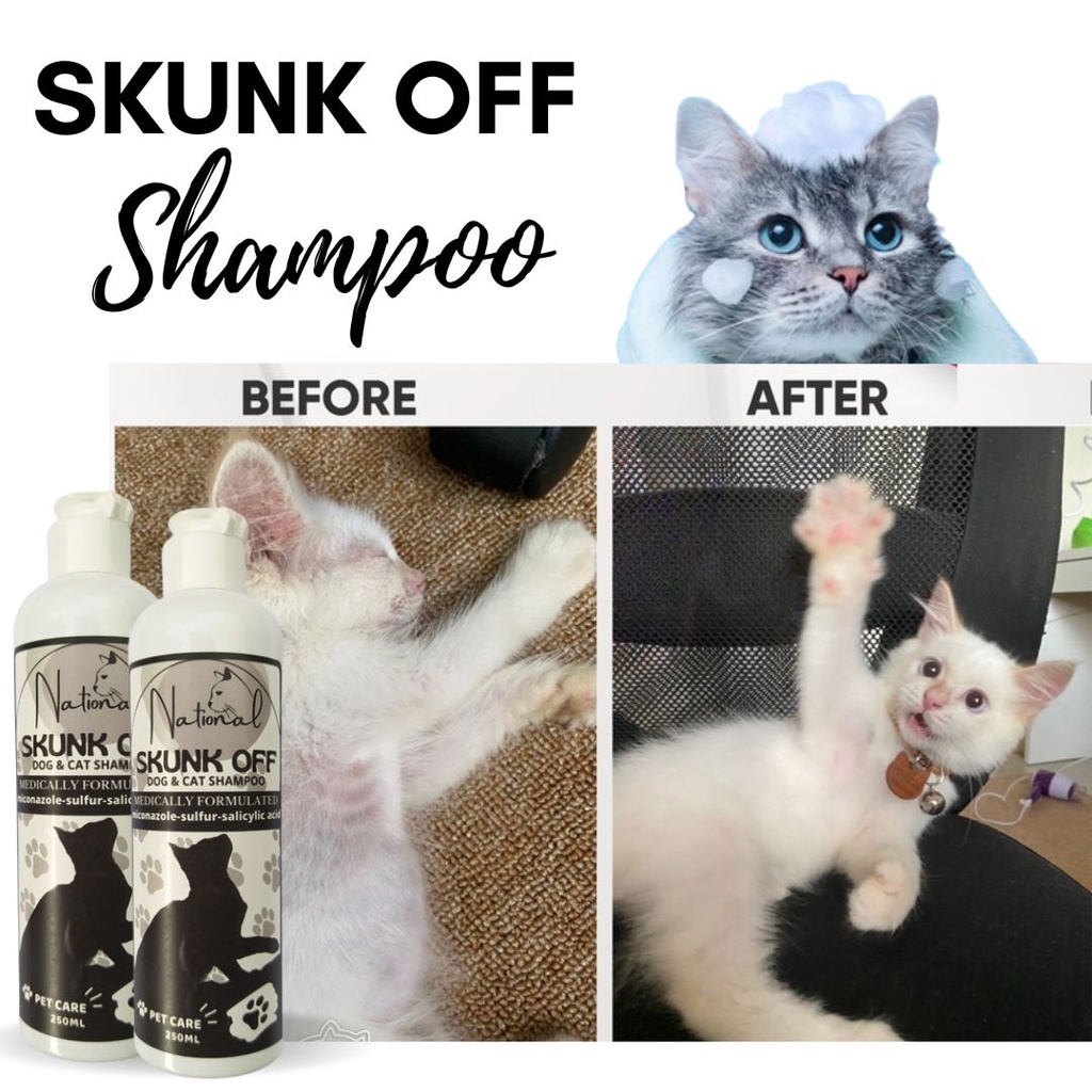 SKUNK OFF - Shampo Kucing Anjing 250 ml Shampoo Kucing Anti Kutu Wangi Anti Jamur Scabie FEZONE