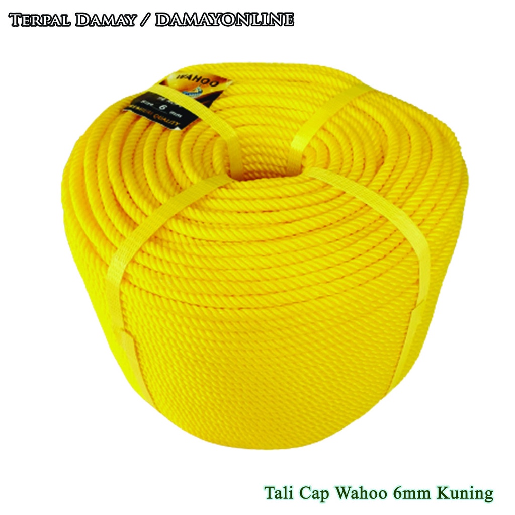 

Tali Tambang PE Cap Wahoo 6mm Kuning / Rol ( Harga Per Rol )