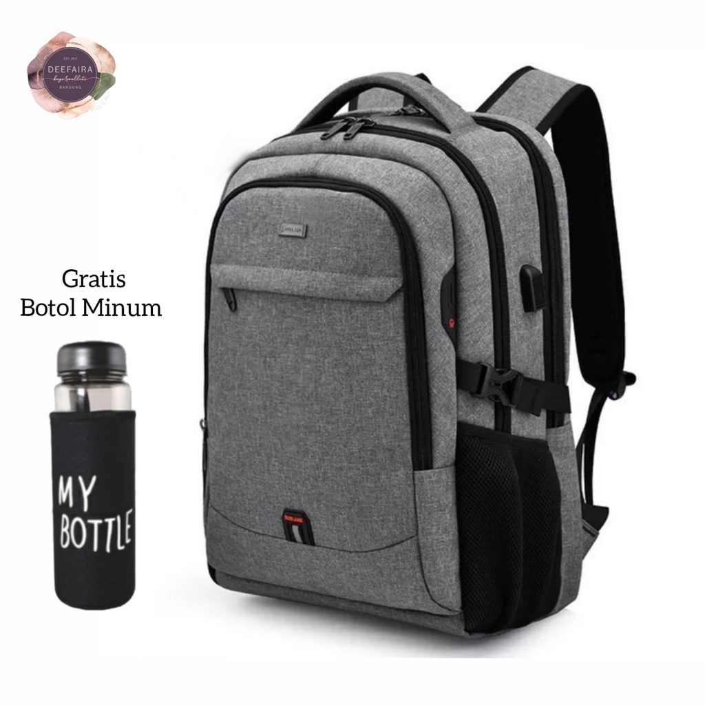 Tas Ransel Backpack Pria Bahan D3nim X34 Free Botol Minum Untuk Smp Sma Kuliah