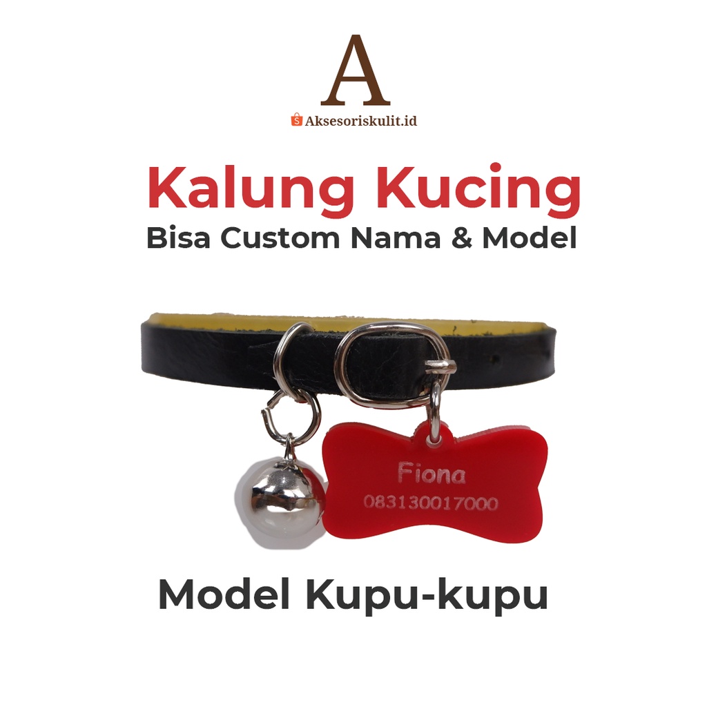 Kalung Kucing - Kalung Kucing Lonceng - Kalung Kucing Nama Custom Sesuai Keinginan