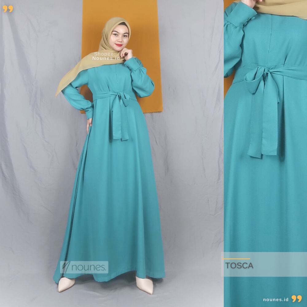 Nounes Yulia Plain Dress Gamis Wanita matt Wollycrepe Premium