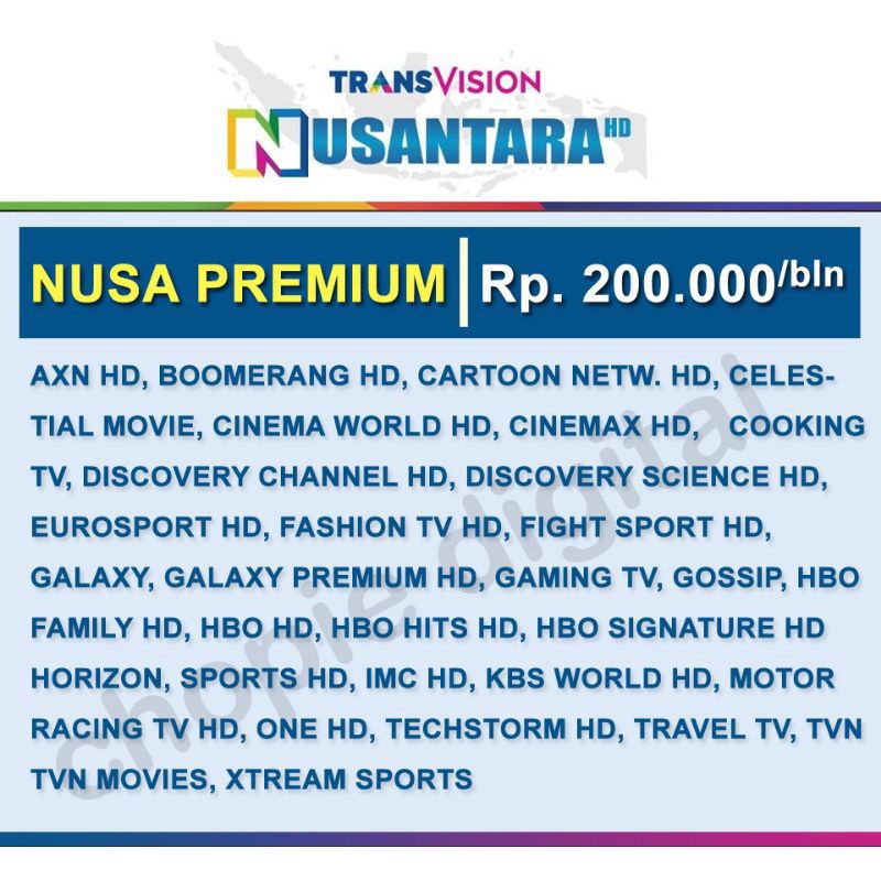 Paket Nusa Premium Tanaka Nusantara HD Samsung Transvision HD Tv Box Receiver Tv