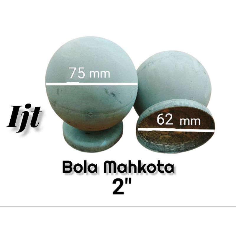 Ornamen Pagar Besi Mahkota Bola 2 inch