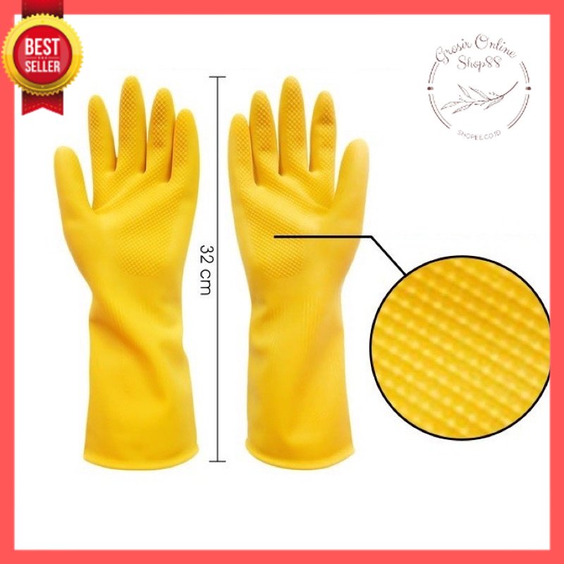GOS -I302- Sarung Tangan Karet Latex - Sarung Tangan Serbaguna Latex Dot Tebal - Sarung Tangan Cuci Piring
