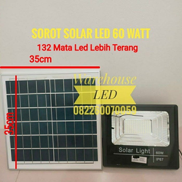 Lampu Sorot Solar Tenaga Surya 60w Led 60watt Panel 60 watt