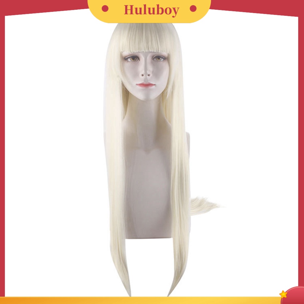 Wig Rambut Sintetis Model Panjang Lurus Dengan Poni Untuk Wanita