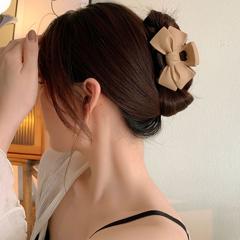 Barrette Headwear Gadis Aksesoris Rambut Warna Soild Crab Barrettes Korea Hiu Jepit Rambut Akrilik Wanita Solid Hair Claw Elegan Crab Hairpin