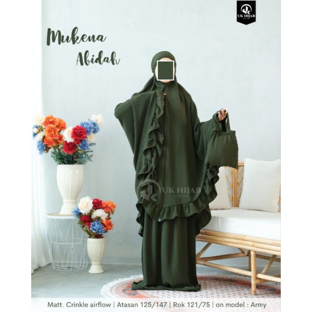 MUKENA ABIDAH CRINKLE / MUKENA JUMBO / MUKENA CRINKLE AIRFLOW / MUKENA MURAH PREMIUM