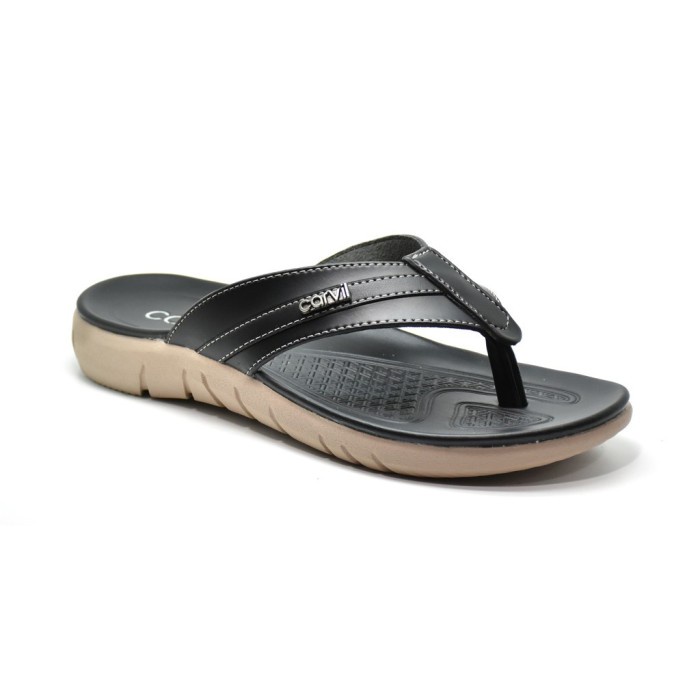 Carvil Luis 01 M Black Sandal Jepit Pria_A9