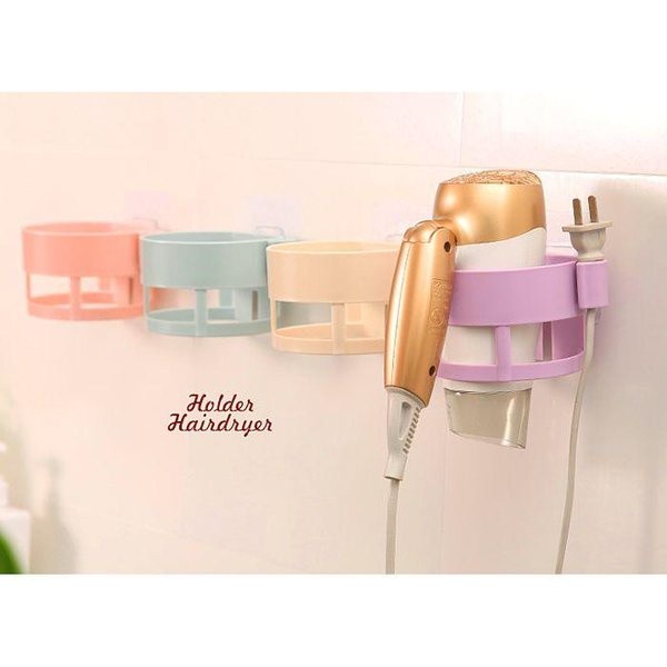 Gantungan Tempel Hairdryer Tanpa Paku Bor Holder Hair dryer Pengering Rambut