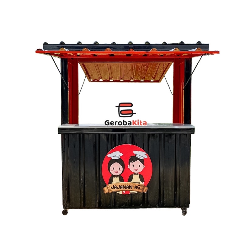 booth semi kontainer dengan roda