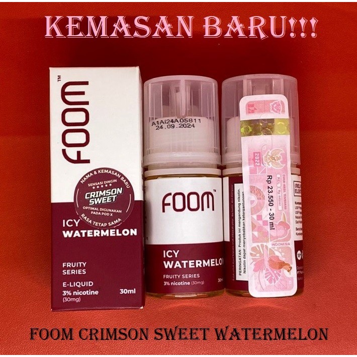 SALT FOOM ICY WATERMELON CRIMSON BY FOOM LAB 30MG 30ML