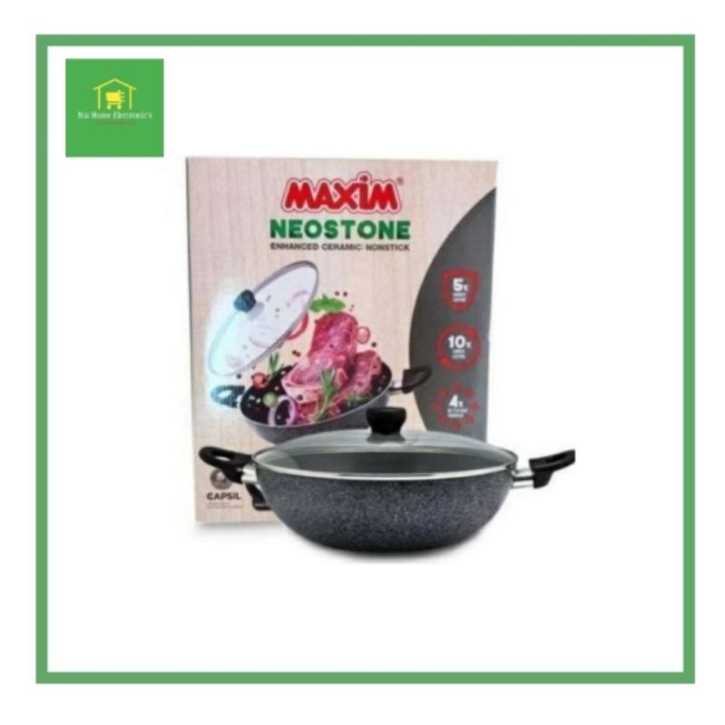 Maxim Wajan Wok Neostone 30cm Marble Keramik Anti Lengket