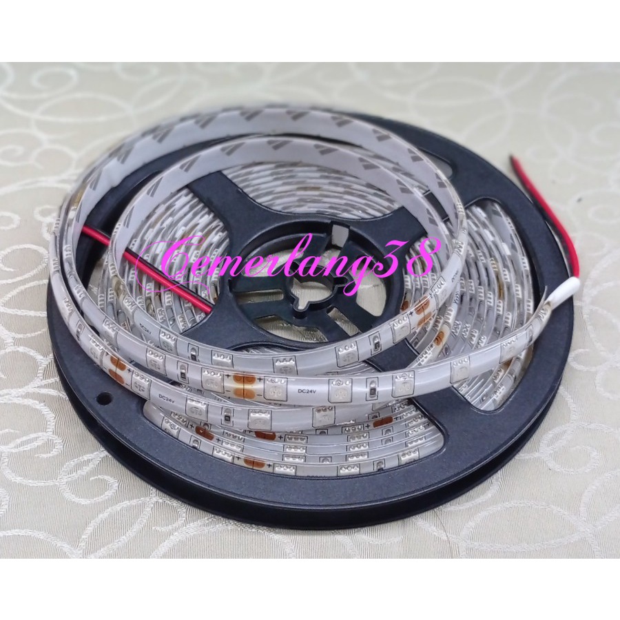 LED Strip Flexible 5050 24V Merah 300 LED/Roll WaterProof IP44