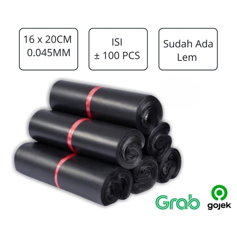 

Plastik Packing Baju/Polymailer Olshop LDPE 16x20CM Glossy Isi 100Pcs Lem Perekat