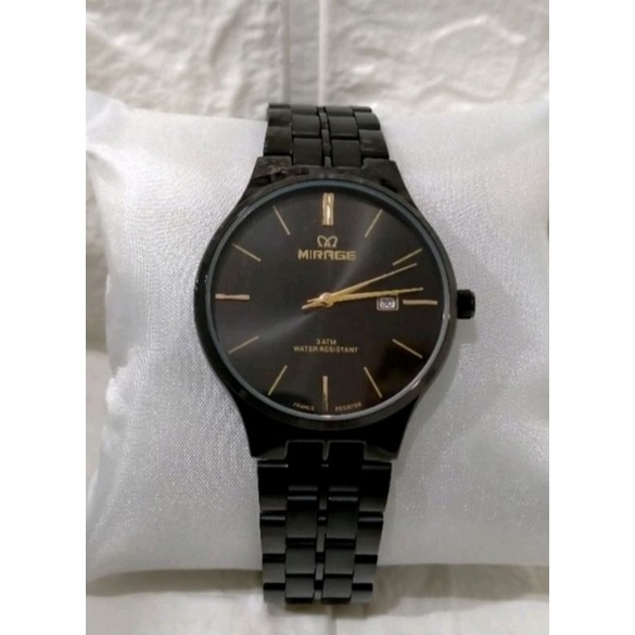 jam tangan pria;MIRAGE M18602-L hitam~ORIGINAL~WATER RESISTANT~TGL~STAINLESS ANTI KARAT