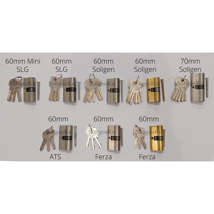 Gagang Silinder Kunci Isi Kunci Pintu Silinder Kunci Komputer 60 70 Mm