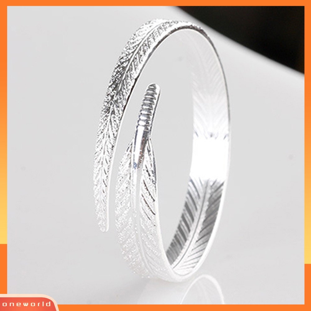 [WONE] Gelang Manset Bulu Berlapis Perak Antik Wanita Pembukaan Yang Dapat Disesuaikan Bangle Perhiasan