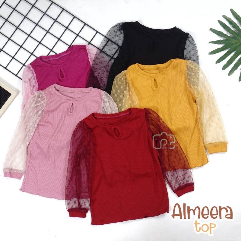 Almeera Top / Kaos panjang rib anak