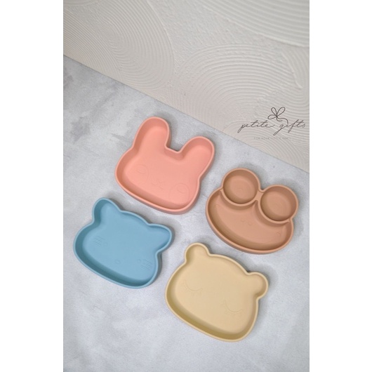 Korean Lunch Box Silicone Suction Plate Baby with Lid Piring Makan Sekat MPASI bayi + Penutup Silikon BPA Free Anti Bakteri