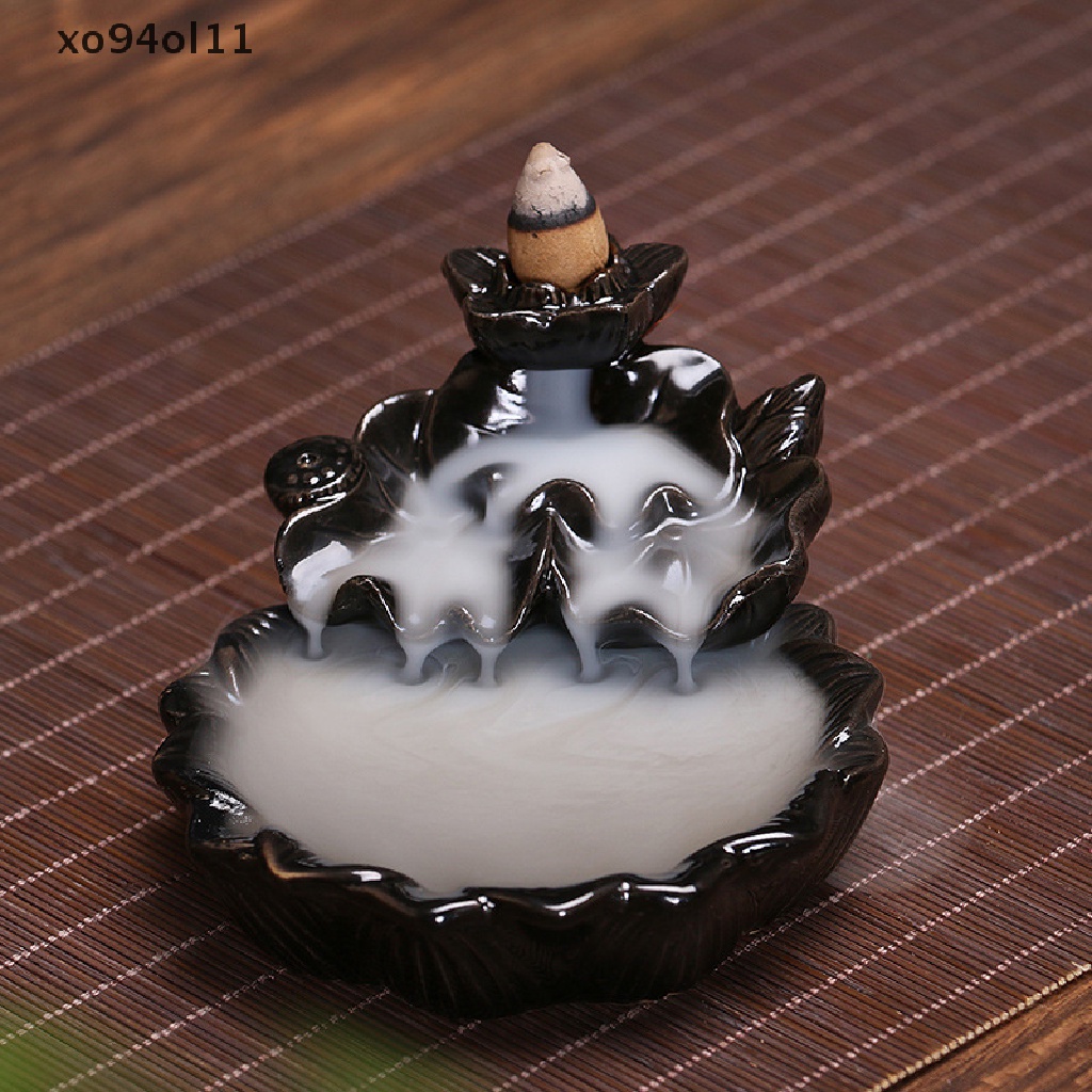 Xo Waterfall Incense Burner Backflow Keramik Tempat Dupa Dupa Dupa Fountain Incens OL