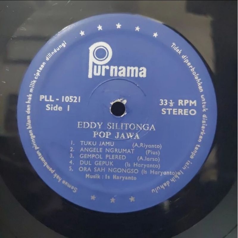 Vinyl Piringan Hitam 12 inch Eddy Silitonga Pop Jawa
