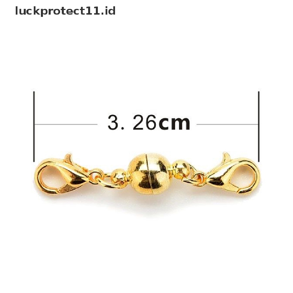 /Fashion Hot// Fashion// 10pcs Gold &amp; Silver Ball Tone Magnetic Lobster Clasps Untuk Perhiasan Kalung.