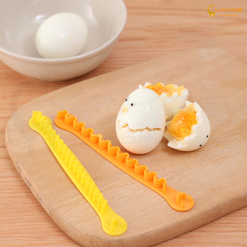 2Pcs Alat Pemotong Telur Rebus Bentuk Bunga cetakan telur Egg Cutter