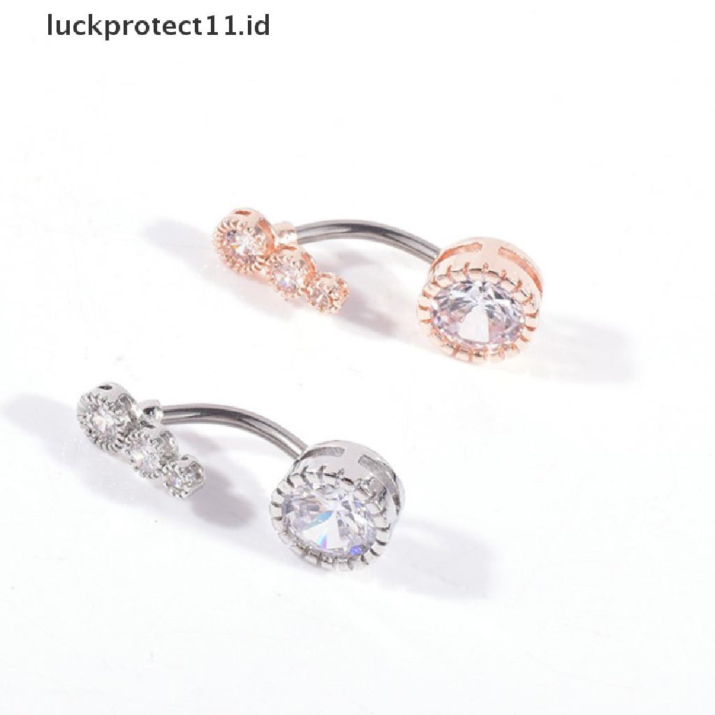 /Fashion Hot// Fashion// 1pc Kristal Pusar Cincin Bar Barbel Drop Menjuntai Navel Rings.